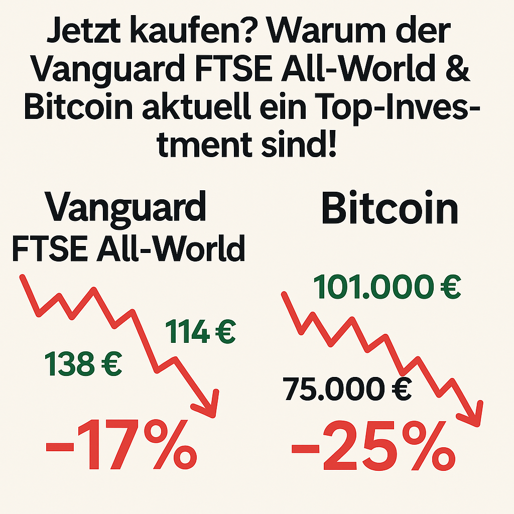 Jetzt kaufen? Warum der Vanguard FTSE All-World & Bitcoin aktuell ein Top-Investment sind!