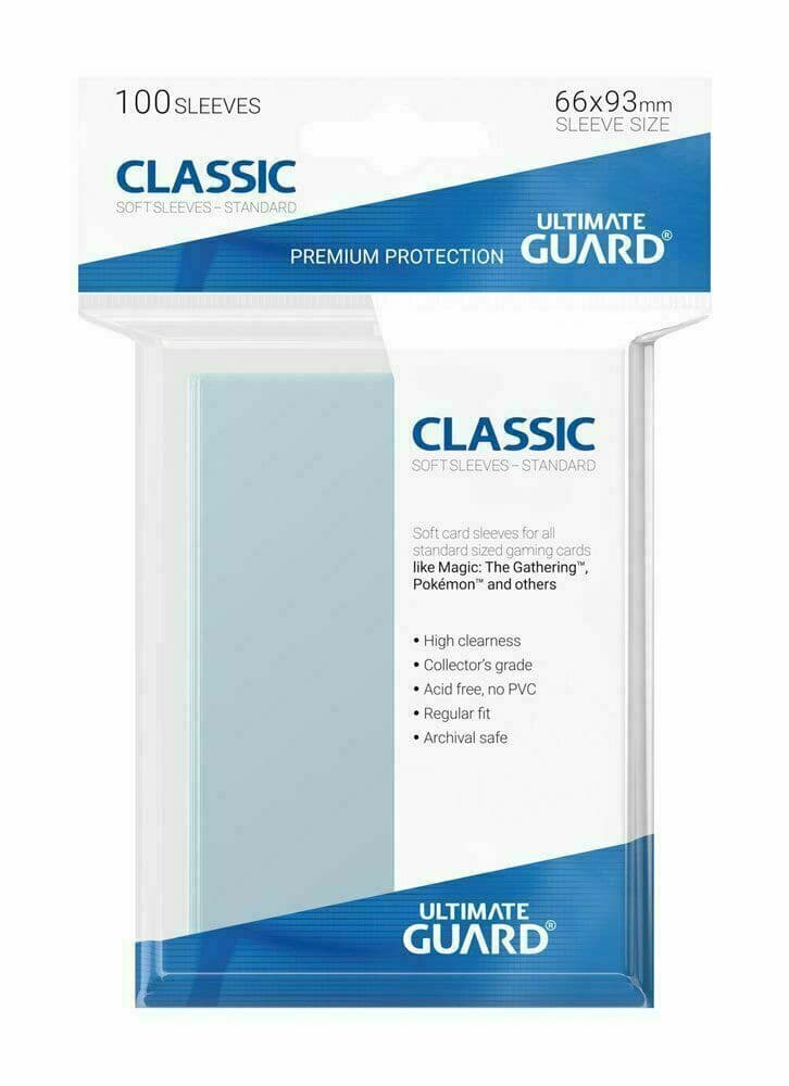 100 Ultimate Guard Card Classic Soft Sleeves Penny 66x93mm Schutzhüllen Karten